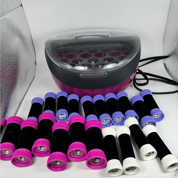 Remington Ionic Velvet Hot Rollers H-5600 3 Sizes NO CLIPS!Tested Working - Picture 10 of 11